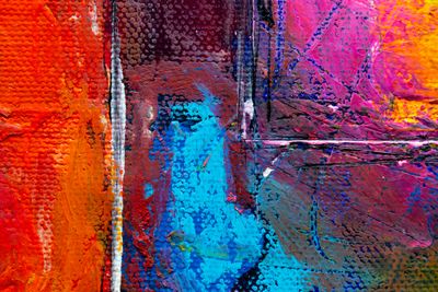Bright colors and textures at an art exhibition